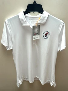 US Open Golf Pinehurst Logo Peter Millar Womens L Short Sleeve Polo Shirt UPF 50 - Picture 1 of 2