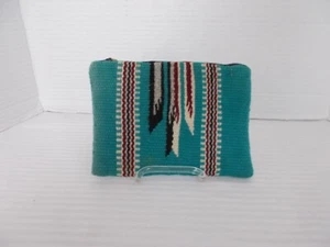 Vintage Chimayo Wool Pouch Wallet Coin Bag Purse - Hand Woven - Hand Tailored - Picture 1 of 9