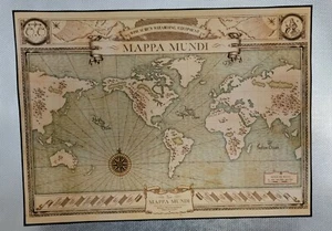 Fantastic Beasts World Map Mappa Mundi Cloth Map - Picture 1 of 3