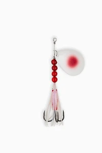 Salmon Spinner McOmie's #7 Colorado UV "Blood Red Dot/Pearl" con Hoochie - Imagen 1 de 2