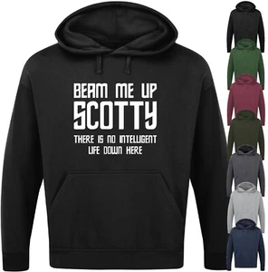 SUDADERA CON CAPUCHA BEAM ME UP SCOTTY Divertido Eslogan Novedad Para Hombres Regalo Geek Star Trek Top - Imagen 1 de 17