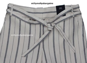 M&S Womens Marks and Spencer Linen Crop Trousers Size 24 22 20 18 - Picture 1 of 7