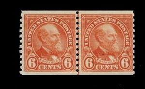 US 1932 Sc# 723 6 c Garfield Mint NH - Line Pair - Crisp Color - Centered - Picture 1 of 1