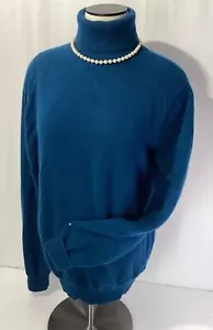 Suéter para mujer Marc Anthony cuello alto talla L 100 % cachemir tejido azul gasolina - Imagen 1 de 10