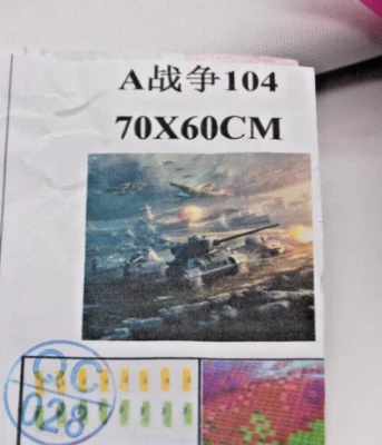 Diamond Painting Kit, Tanks/Planes, A104, 70x60cm - Image 1 of 3