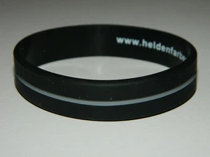 2x Armband Silikon unisex Größe thin grey line dünne graue Linie Justiz - Picture 1 of 1