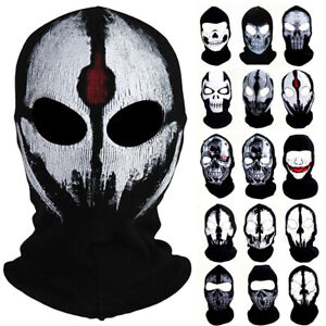 Masque facial en coton crâne fantôme balaclava capuche jumelle ski moto cou guêtre