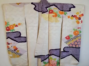 Japanische Seide Kimono Morgenmantel, Furisode, Nachtwäsche, N - Bild 1 von 17