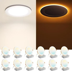 12 Pack 6 Inch 5CCT LED Recessed Ceiling Light with Night Light 2700K-5000K - Picture 1 of 7