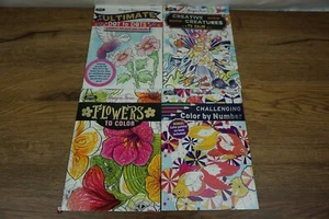 New Lot 4 Adult Coloring & Activity Books, Detailed Patterns, Connect the Dot - Imagen 1 de 5