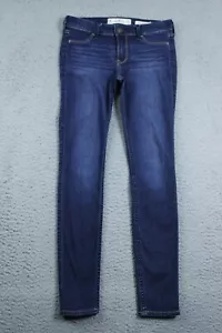 Hollister Jeans donna 0R blu leggings vita bassa lavaggio medio baffi lavaggio - Foto 1 di 11