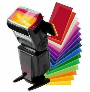 12PCS Full Color Balance Correction With Strap Speedlite Flash Gel Filter - Photo 1 sur 3