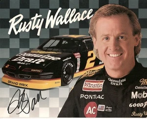 Rusty Wallace MGD GRAND PRIX 1993 NWC NASCAR CHAMP HOFer 1989 signed 8x10 photo - Picture 1 of 2