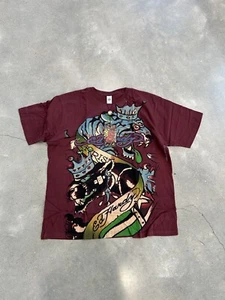 Tattoo New Y2k Vintage AOP All Over Print Men's Ed Hardy T-shirt XXL 2XL Grunge - Picture 1 of 5