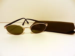 Giorgio Armani 633 707 Antique Silver Metal/Black Tone Oval Round Sunglasses3426 - Picture 1 of 14