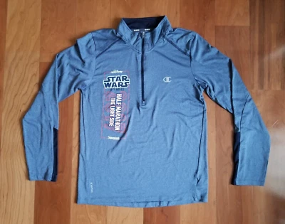 2017 Run Disney Star Wars The Light Side Media Maratón Qtr Cremallera Rendimiento Top S Foto 1 de 4
