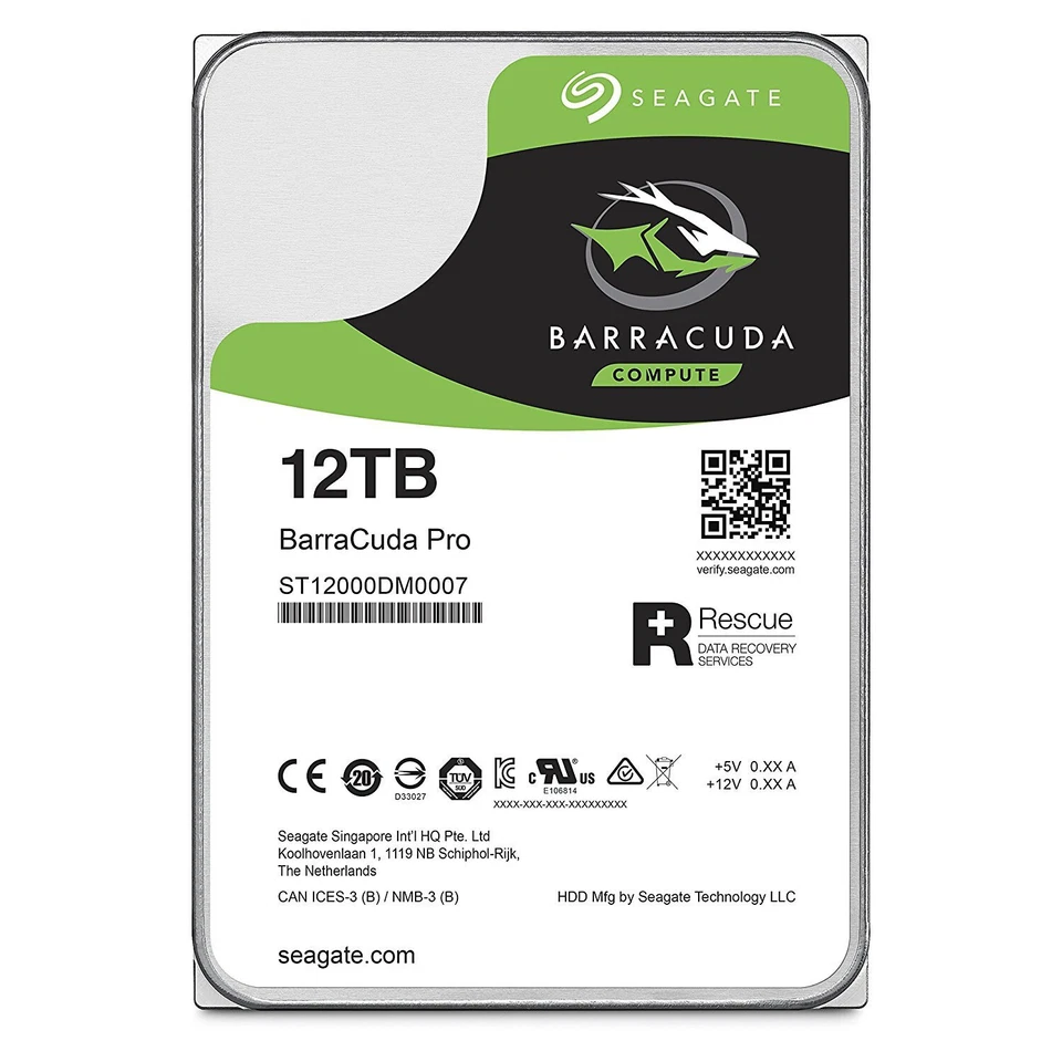 Seagate 12TB 7200RPM 256M SATA 6Gb/s 3.5 Desktop Performance HDD ST12000DM0007 - Image 1 of 4