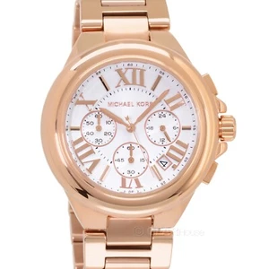 Michael Kors Camille Womens Chronograph Watch, White Dial Date, Rose Gold Band - Picture 1 of 8