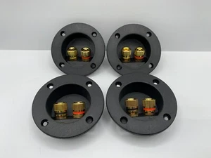 4 STÜCK RUNDE SUBWOOFER LAUTSPRECHER BOX TERMINAL CUP STECKER - Bild 1 von 10