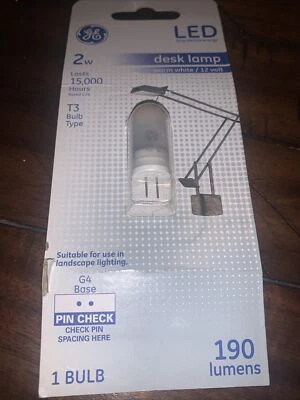 GE Lighting Frosted G4 Base T3 LED Desk Lamp, Warm White, 2W 190 lumens - Image 1 of 2