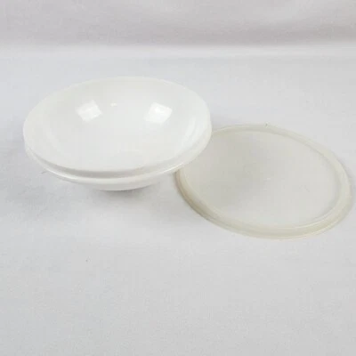 Vintage Tupperware White 5 1/2" Replacement Dip and Serve Bowl with Lid #491 - Image 1 of 4