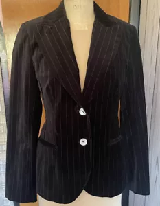 Black pinstripe velvet H&M blazer in size 6 - Picture 1 of 10
