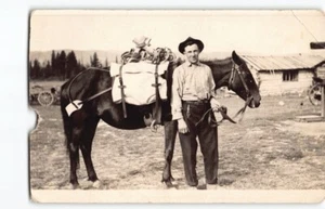 Prendere pesci bianchi Montana residenti a caccia di orso grizzly 1914 cartolina RPPC MT-P3 - Foto 1 di 6