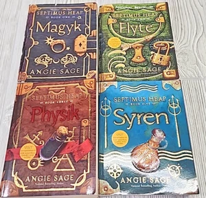 Septimus Heap Series Angie Sage Syren Queste Physik Magyk Flyte 1,2,3 & 5 - Picture 1 of 9