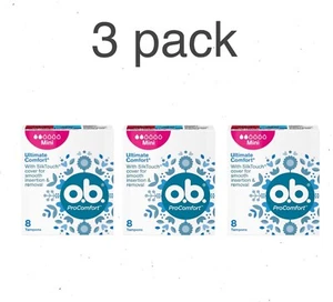 3 x O.B. PRO COMFORT MINI Tampons, 8 pcs. - Picture 1 of 3