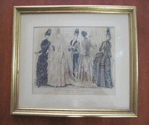 Les Modes Parisiennes. Peterson’s Magazin. April 1887. DIE BRAUT. Gerahmter Druck. - Bild 1 von 4