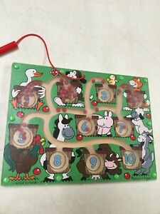 MELISSA & DOUG MAGNETIC WAND NUMBER MAZE APPLE COUNTING FINE MOTOR SKILLS BOARD
