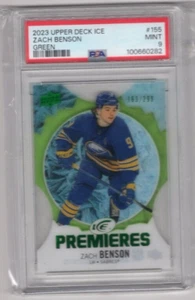 2023/24 UPPER DECK ICE ZACH BENSON ICE PREMIERES GREEN RC (163/299) PSA 9 - Picture 1 of 1
