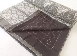 Queen Indian Handmade Quilt Vintage Kantha Bedspread Throw Cotton Blanket Gudri, - Picture 1 of 3