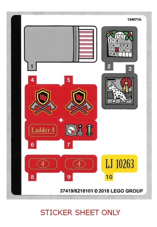LEGO 10263 - Holiday: Christmas - Winter Village Fire Station - STICKER SHEET - Image 1 of 1