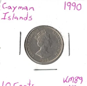 Moneda de 10 centavos 1990 Islas Caimán KM89 - Imagen 1 de 1