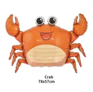 30inch Large Orange Crab Sea Animal Helium Air Foil Balloon For Kids Party Decor - Picture 1 of 1