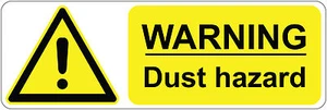 WARNING - DUST HAZARD health & safety signs/stickers 300 x 100 mm - Picture 1 of 4