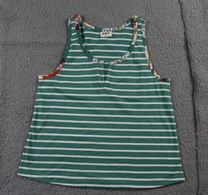 Camiseta sin mangas Pact Organic para mujer Xs verde a rayas Staycation cuello en V nueva - Imagen 1 de 5