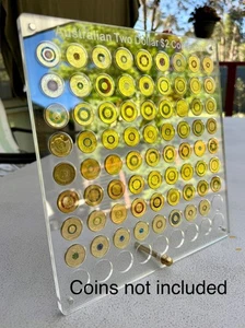 Australian $2 coin collection Display Case Holder Acrylic Magnetic 81 Slots NEW - Bild 1 von 5