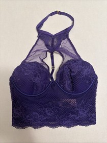 Victoria's Secret NWT High Neck Corset Bra Top -XS - Very Sexy Purple Lace