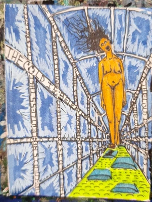 Pasarela de vidrio flotante para mujer ACEO ATC ROBLE ORIGINAL 3,5 x 2,5 pulgadas Foto 1 de 3