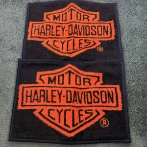 Vintage Harley Davidson Biederlack 2 Shaggy Kissenbezüge 26 Zoll X 19 Zoll Made In USA - Bild 1 von 5