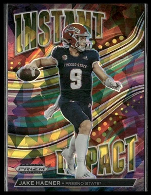 2023 Panini Prizm Draft Picks #II-7 Jake Haener Instant Impact Gold Ice - Image 1 of 2
