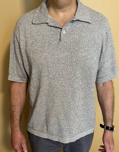 Vintage Ermenegildo Zegna Polo Gray Pattern Italy Mens - Picture 1 of 3