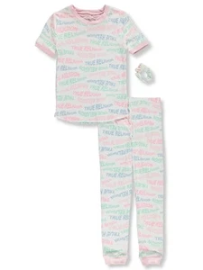 True Religion Girls' 3-Piece Pajamas Scrunchie Set Color: white/multi Size: 4 - Picture 1 of 1