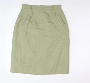 Viyella Women's Green Wool Pencil Skirt Size 12 Petite - Picture 1 of 12
