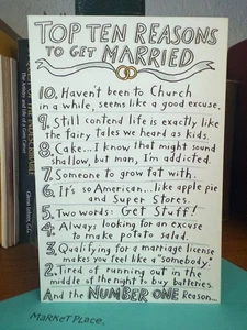 Vintage Carlton "Top Ten Reasons To Get Married" Congratulations Greeting Card - Picture 1 of 3