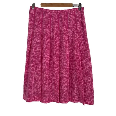 Falda midi de seda Pendleton para mujer 12 rosa a lunares preppy clásica femenina Foto 1 de 4