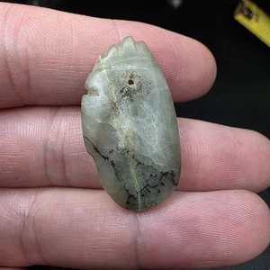 Ciondolo uccellino precolombiano costaricano pietra verde, 1 1/4" - Foto 1 di 2