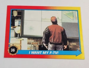 Tarjeta 1989 Back To the Future 2 Topps #36 ¡Quiero mi F-TV! Movie Hobby Trading EX - Imagen 1 de 3